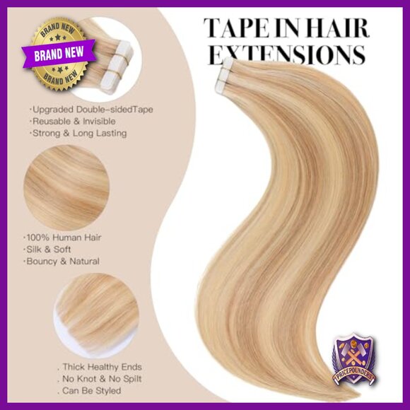 18 Inch Tape In Human Hair Extensions 20pcs 50g Thick Ends Straight main image 4